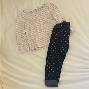 Striped Pink and Navy Heart Set